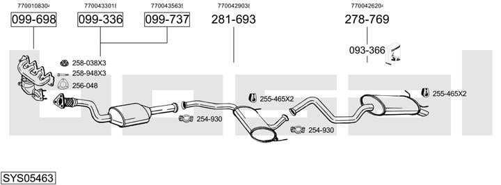 Bosal SYS05463 Exhaust system SYS05463