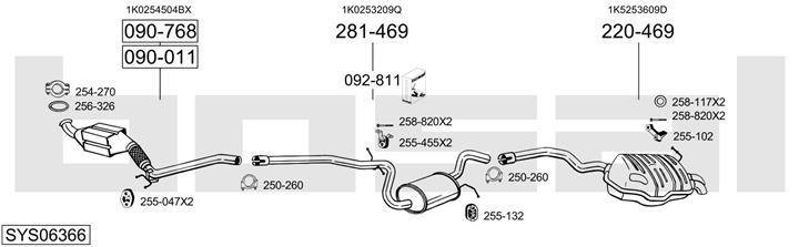 Bosal SYS06366 Exhaust system SYS06366