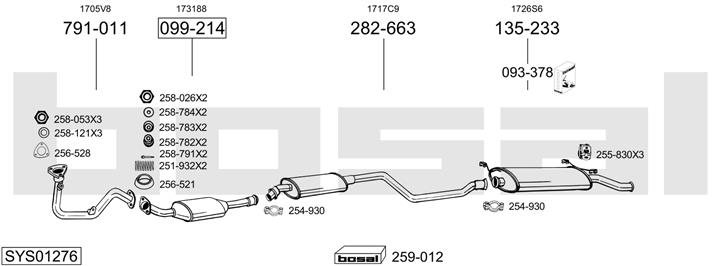 Bosal SYS01276 Exhaust system SYS01276