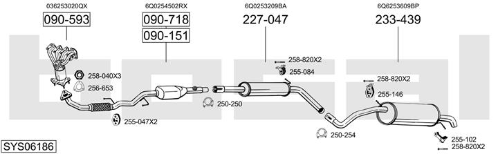 Bosal SYS06186 Exhaust system SYS06186