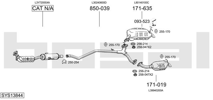 Bosal SYS13844 Exhaust system SYS13844