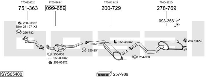 Bosal SYS05400 Exhaust system SYS05400