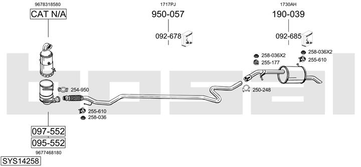 Bosal SYS14258 Exhaust system SYS14258