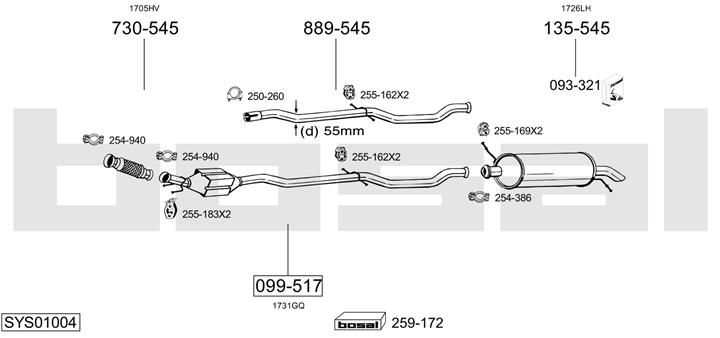 Bosal SYS01004 Exhaust system SYS01004