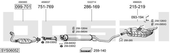 Bosal SYS06052 Exhaust system SYS06052