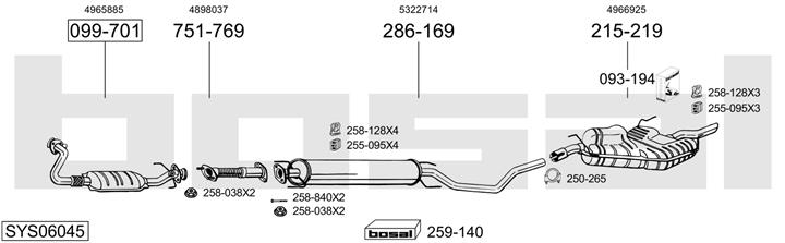 Bosal SYS06045 Exhaust system SYS06045