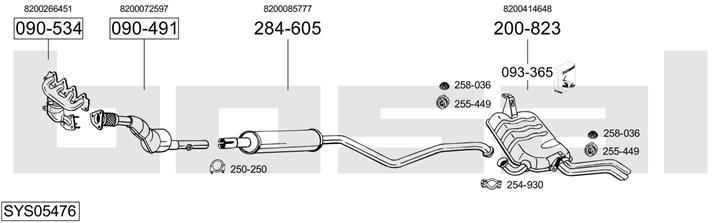 Bosal SYS05476 Exhaust system SYS05476