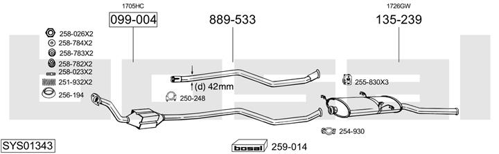 Bosal SYS01343 Exhaust system SYS01343