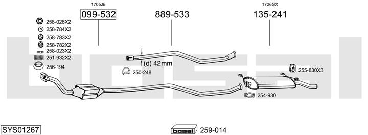 Bosal SYS01267 Exhaust system SYS01267