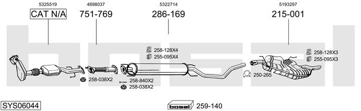 Bosal SYS06044 Exhaust system SYS06044