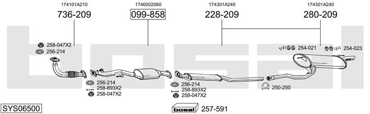 Bosal SYS06500 Exhaust system SYS06500