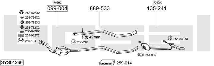 Bosal SYS01266 Exhaust system SYS01266