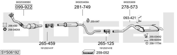 Bosal SYS06192 Exhaust system SYS06192