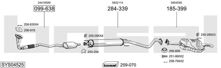 Bosal SYS04525 Exhaust system SYS04525