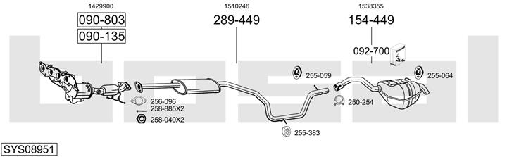 Bosal SYS08951 Exhaust system SYS08951