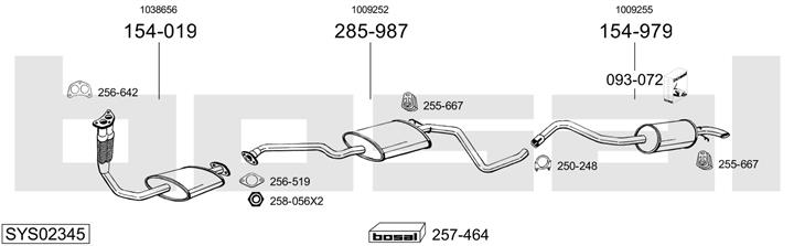 Bosal SYS02345 Exhaust system SYS02345