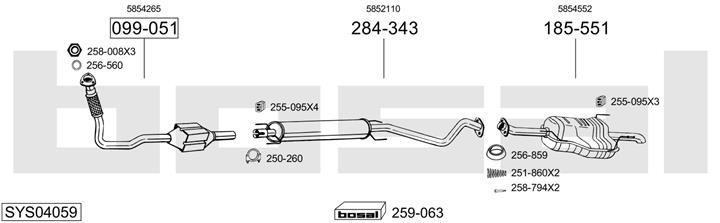 Bosal SYS04059 Exhaust system SYS04059