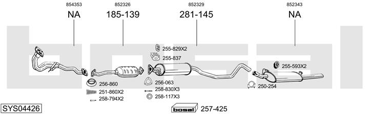 Bosal SYS04426 Exhaust system SYS04426