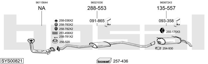 Bosal SYS00821 Exhaust system SYS00821