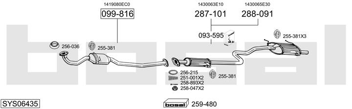 Bosal SYS06435 Exhaust system SYS06435