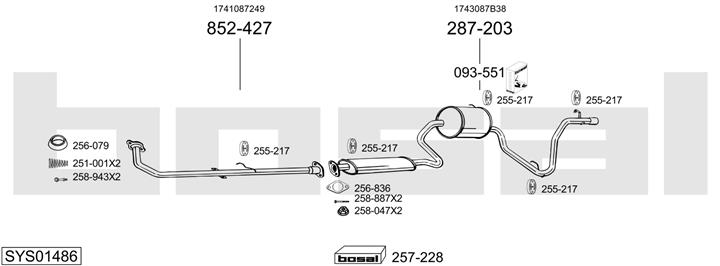 Bosal SYS01486 Exhaust system SYS01486