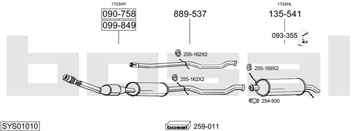 Bosal SYS01010 Exhaust system SYS01010