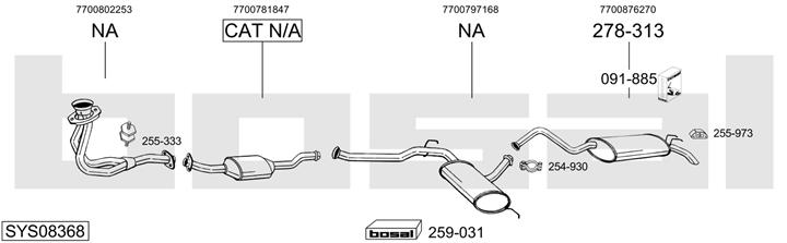 Bosal SYS08368 Exhaust system SYS08368