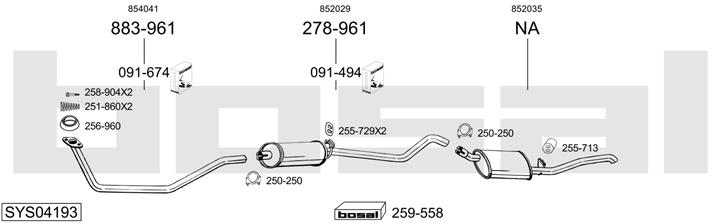 Bosal SYS04193 Exhaust system SYS04193