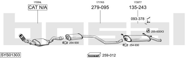 Bosal SYS01303 Exhaust system SYS01303