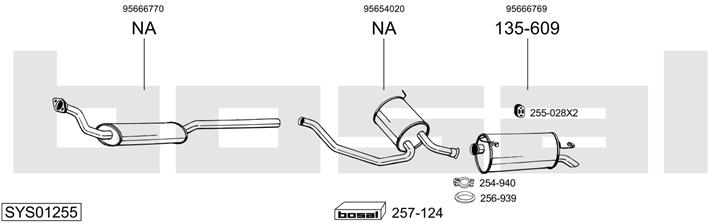 Bosal SYS01255 Exhaust system SYS01255