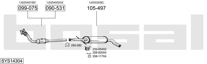 Bosal SYS14304 Exhaust system SYS14304