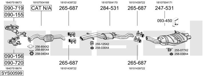 Bosal SYS00599 Exhaust system SYS00599