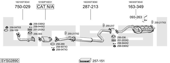 Bosal SYS02890 Exhaust system SYS02890