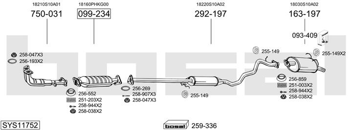 Bosal SYS11752 Exhaust system SYS11752