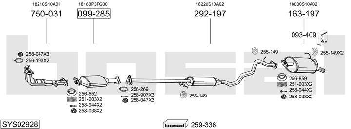 Bosal SYS02928 Exhaust system SYS02928