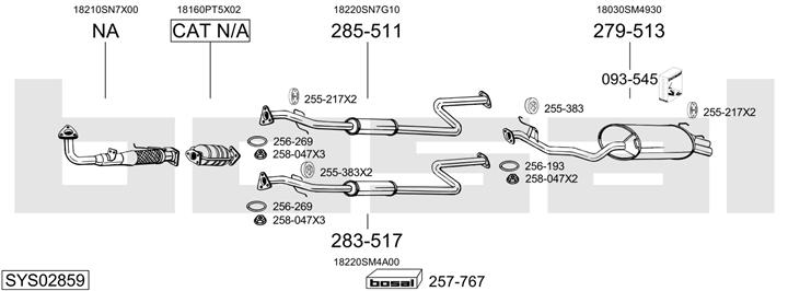 Bosal SYS02859 Exhaust system SYS02859