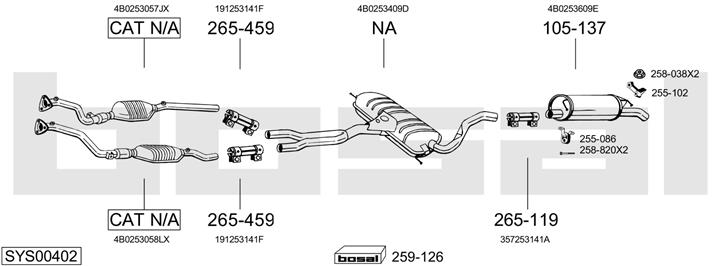 Bosal SYS00402 Exhaust system SYS00402