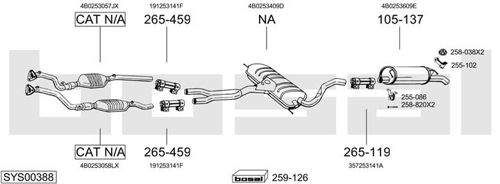 Bosal SYS00388 Exhaust system SYS00388
