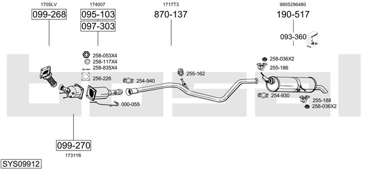 Bosal SYS09912 Exhaust system SYS09912