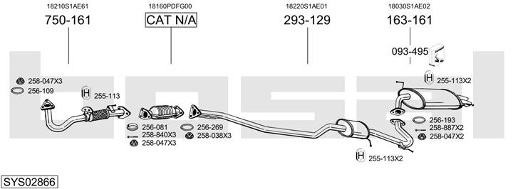 Bosal SYS02866 Exhaust system SYS02866