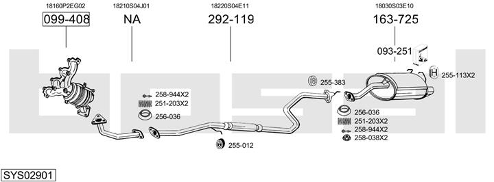 Bosal SYS02901 Exhaust system SYS02901