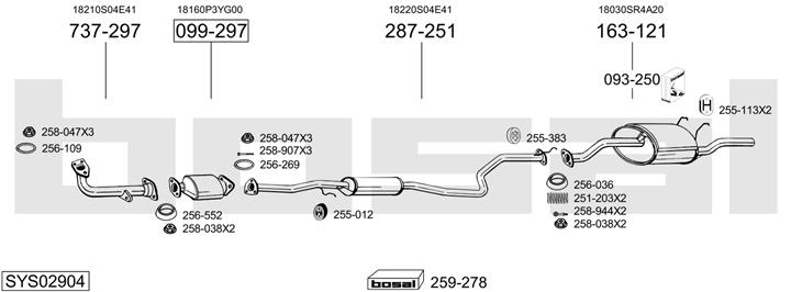 Bosal SYS02904 Exhaust system SYS02904
