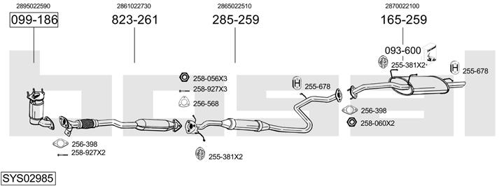 Bosal SYS02985 Exhaust system SYS02985
