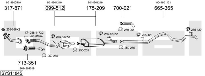 Bosal SYS11845 Exhaust system SYS11845