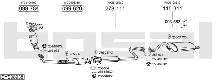 Bosal SYS08938 Exhaust system SYS08938