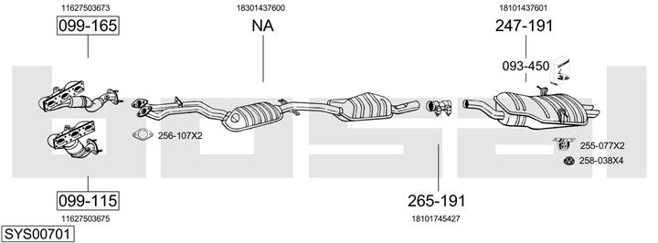 Bosal SYS00701 Exhaust system SYS00701