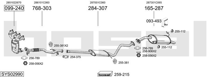 Bosal SYS02990 Exhaust system SYS02990