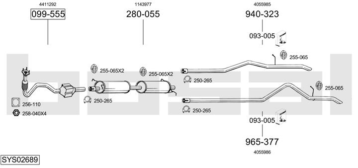 Bosal SYS02689 Exhaust system SYS02689