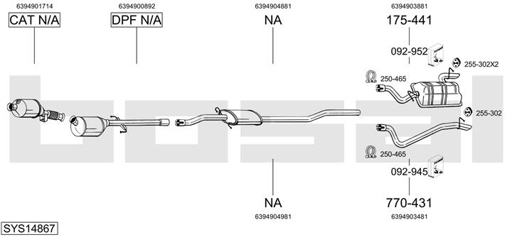 Bosal SYS14867 Exhaust system SYS14867