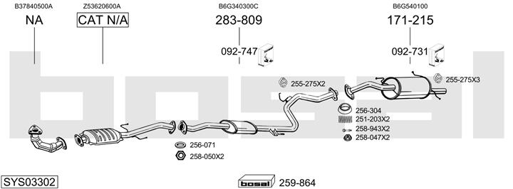 Bosal SYS03302 Exhaust system SYS03302